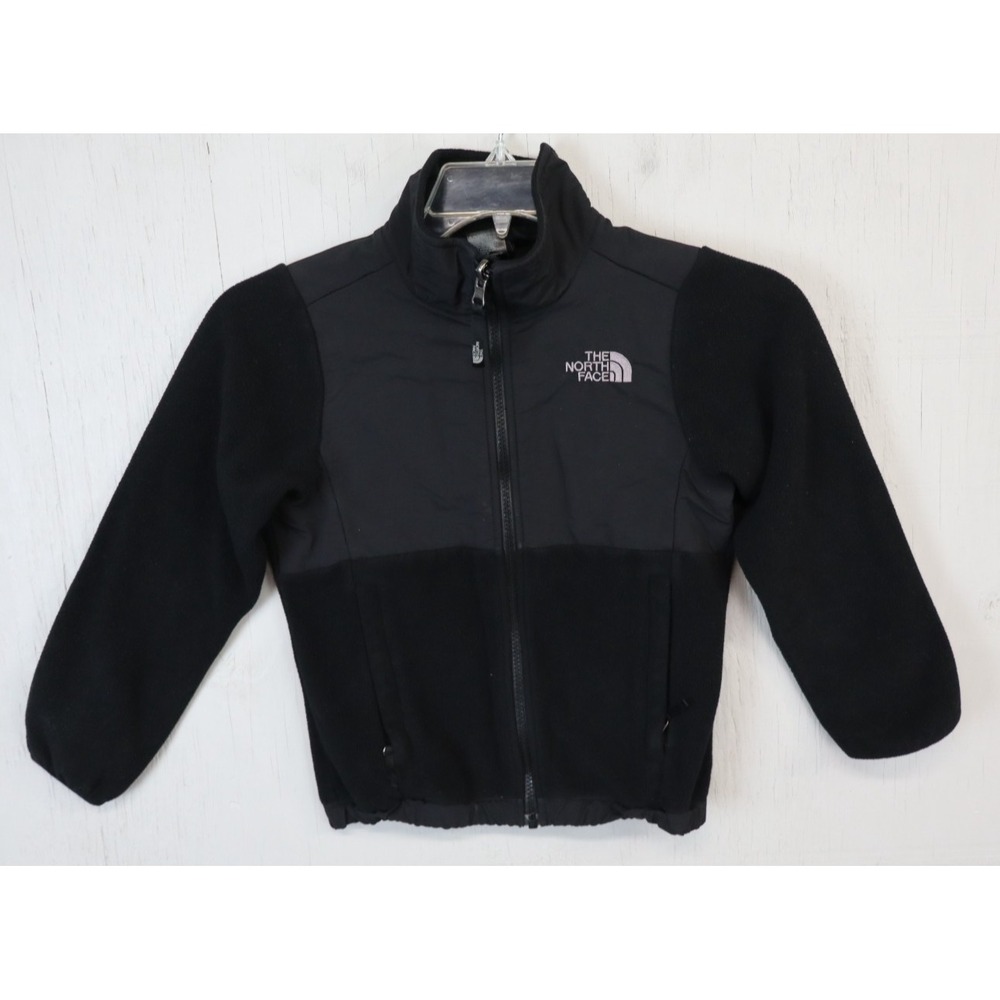 North Faceโ Girls S (Size 7/8) Fleece Jacket Black Full Zipper Zip Up